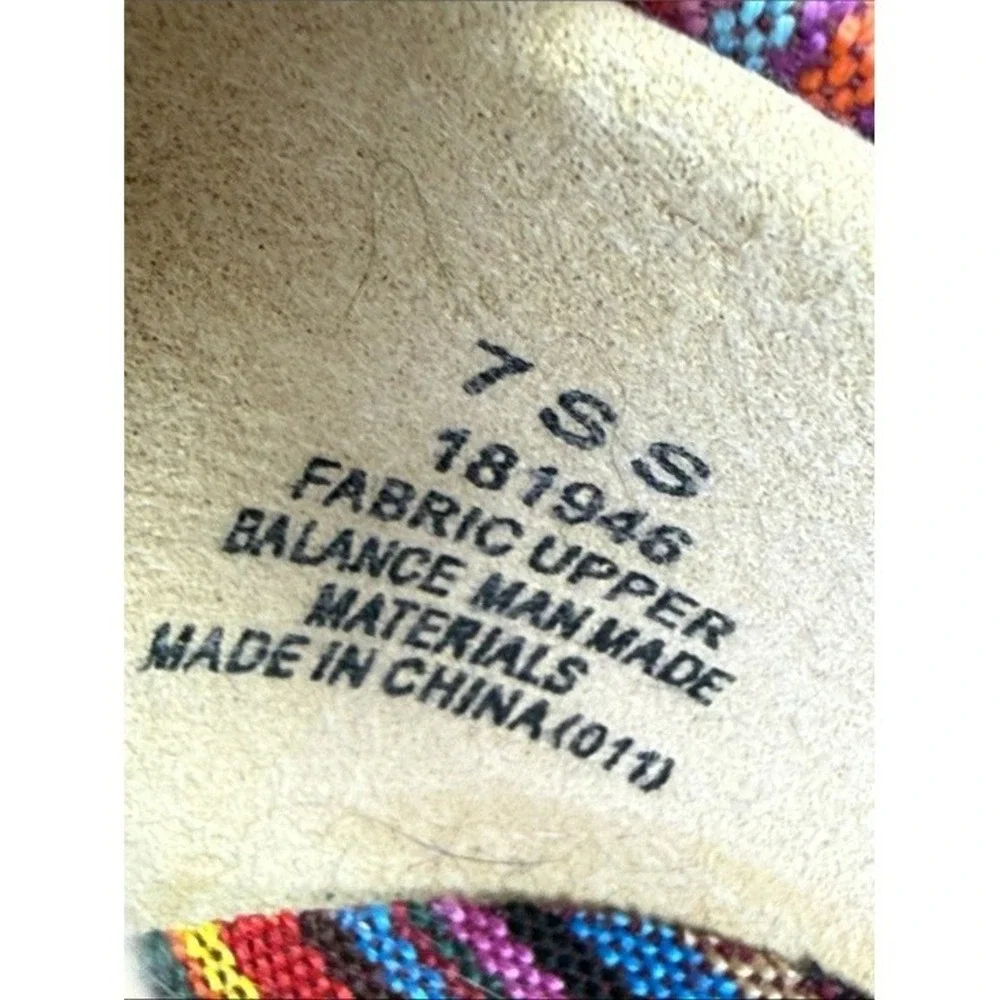 Beacon Espadrilles Women's Bright Multi Color Fabric Striped Boho Slip On 7SS
